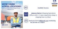 فرصة عمل ببيروت: مطلوب موظف عمليات شحن بخبرة 2–4 سنوات