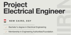 مطلوب فورًا: Project Electrical Engineer بخبرة استشارية – القاهرة