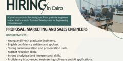 مطلوب مهندسين مبيعات وتسويق بالقاهرة – فرصة قوية لحديثي التخرج