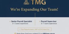 TMG تعلن عن وظائف Payroll Senior & Supervisor – خبرة SAP HCM مطلوبة