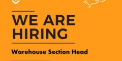 وظيفة Warehouse Section Head في شركة صناعية كبرى | قدم الآن